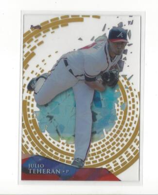 2014 Topps High Tek Spiral Bricks Gold Diffractor 99 Julio Teheran Braves /99 