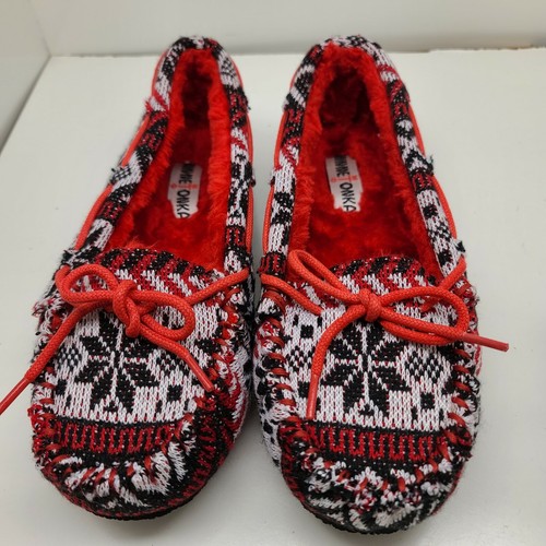 Minnetonka  Moccasin Slippers Womens Size 10 M Snowflake Print Faux Fur - Picture 3 of 11