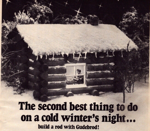 Gudebrod Vintage Print Ad Build a Rod Log Cabin Winter Build A Rod Build Phila