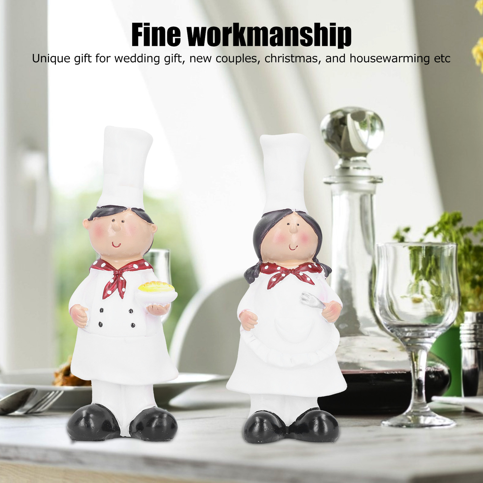 Chef Figurine Statue Resin Couple Chef Figurine Chef Figurines Kitchen