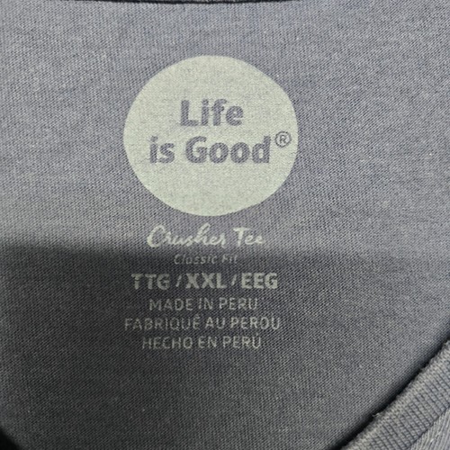Life Is Good Top Womens XXL Blue Crusher Tee Classic Fit Adirondack Chairs Relax - Picture 3 of 12