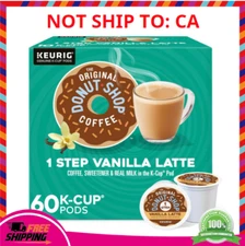 The Original Donut Shop Vanilla Latte, Single Serve Coffee K-Cup Pod, 60 Count
