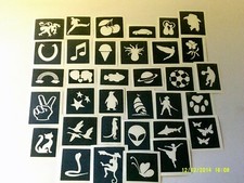 100 Schablonen mit Jungen- und Mädchenmotiven für temporäre Glitzer- / Airbrush-