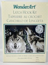 Midnight Wolves Wonder Art Caron Latch Hook Kit Crochet 4465 Sealed, New 