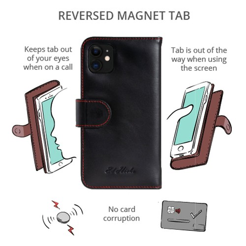 Funda billetera de cuero para iPhone 13 Pro con correa de muñeca - Imagen 18 de 33