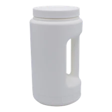 64 Ounce White HDPE Wide Mouth Canister w/ Side Handle, Case of 40 with Lids