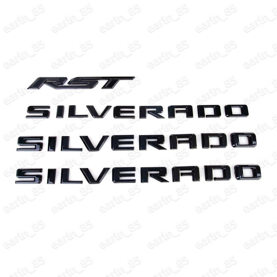Placa de identificação emblema 2019-2025 Chevrolet Silverado RST 1500 2500 3500 HD brilho - Imagem 3 de 4
