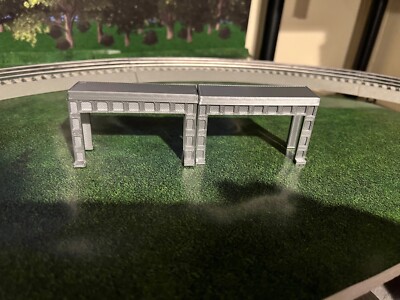 N Scale Narrow Trestle Platform for Elevated Train Closed Girder Side - Set of 2