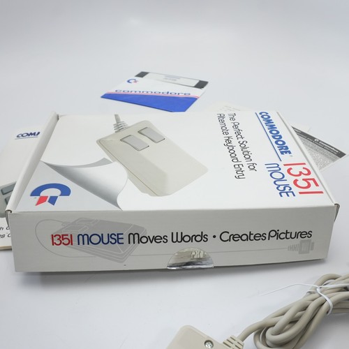 NEW COMMODORE 1351 Mouse W/ 1351 Mouse Utility Disk & Users Guide Vintage 1986 - Afbeelding 7 van 8