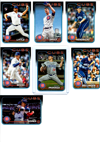 2024 Topps Baseball Series 1 & 2 Chicago Cubs Team Set (30) Base Cards +WOW+ - Picture 5 of 5
