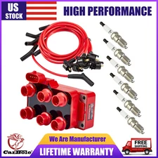 FD488 High Performance Ignition Coil +Wire Set +Spark Plug For Ford Mustang 3.8L