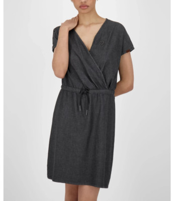 ALIFE AND KICKIN OrnellaAK DNM Kleid black denim Kurzarm Damen - Gr. XS & S