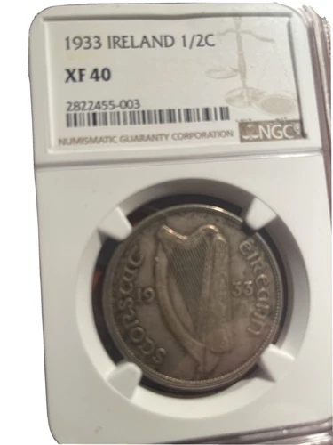 1933 Ireland half crown NGC XF 40 RARE DATE!!