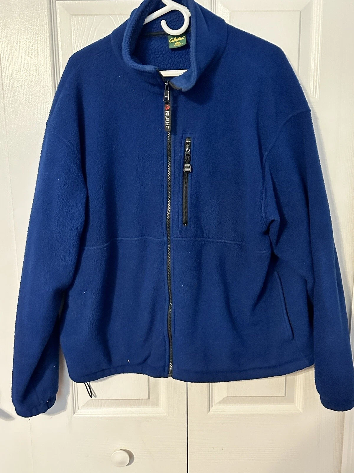 Cabela's Mens Navy Blue Full Zip Polartec Fleece Jacket Size Large $$$