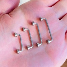 PAIR 14G FLAT DISC Staples SURFACE PIERCING BARBELL RING 1/2" 9/16" 5/8" Face