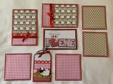 I LOVE EWE "Love/Little Lamb" Premade Scrapbook Page Mat Set SEWN