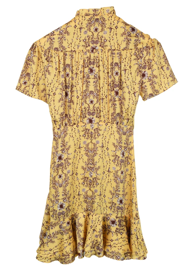 Robe Sandro Suzette Femme (UE) 34 Imprimé Floral Mini Détail Volant Col En V - Photo 2/4