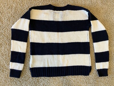 Abercrombie & Fitch Vintage Wool Blend Navy Blue Striped Women's