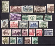 Tchécoslovaquie vues diverses un lot de 22 timbres oblitérés /TE5248