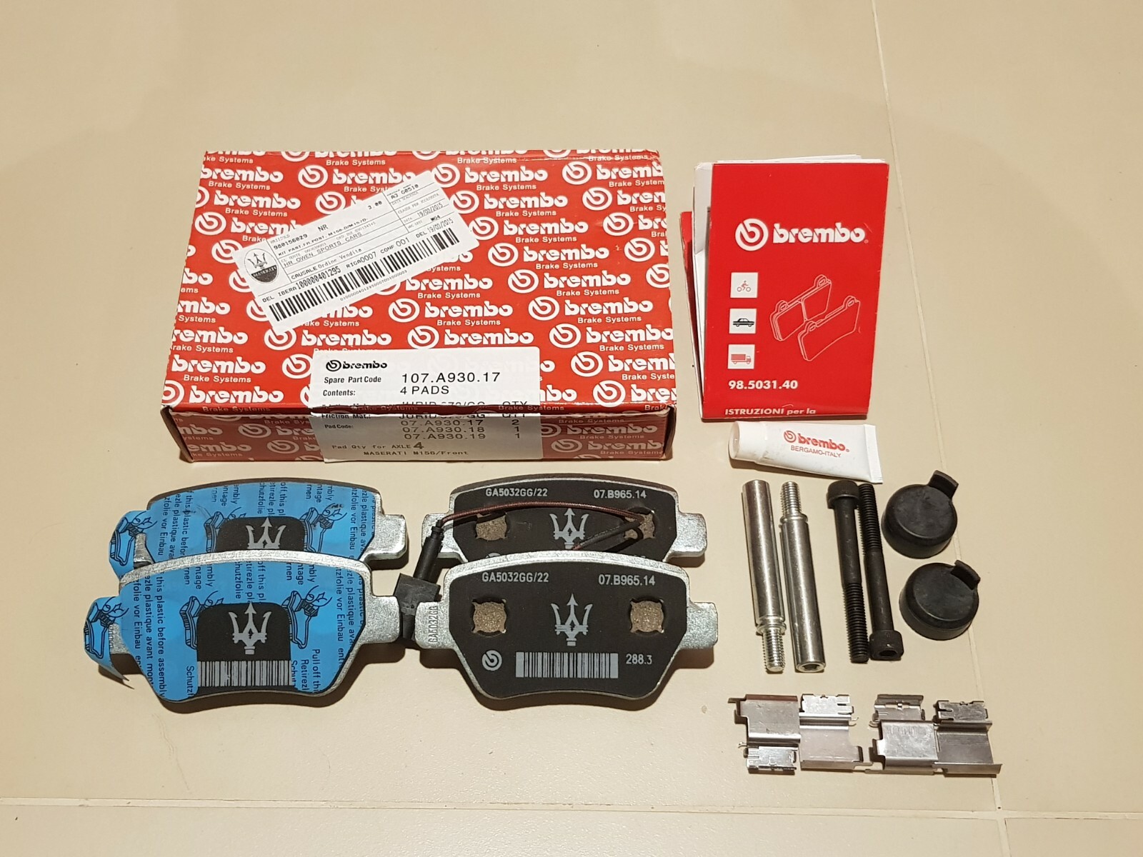 🚚Maserati Ghibli & Quattroporte Base Rear Brake Pads - Genuine