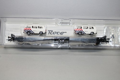 Roco 67551 4 Ejes Vagón Plano con VW T3 Policía Politie H0 Nuevo OVP | Zustand: Usado