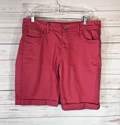 Levis Womens Stretch Denim Salmon Pink Midi Jean Shorts Size 12