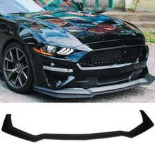 GT Style Front Bumper Lip Body Kit Splitter Spoiler Black For Ford Mustang 18-20