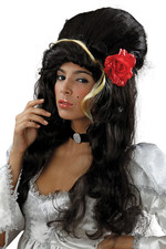 Amy Winehouse Beehive Wig With Red Rose Fancy Dress Costume Accessory
