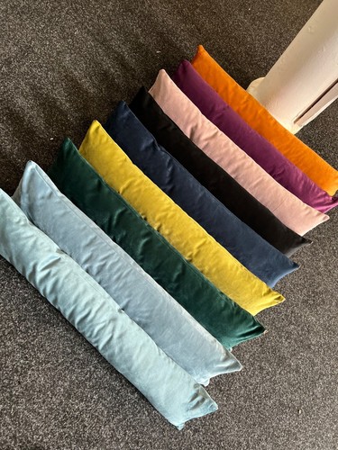 Velvet Thick Plush Fabric Draught Excluder Draft Wind Stopper Door Cushion - Picture 7 of 27