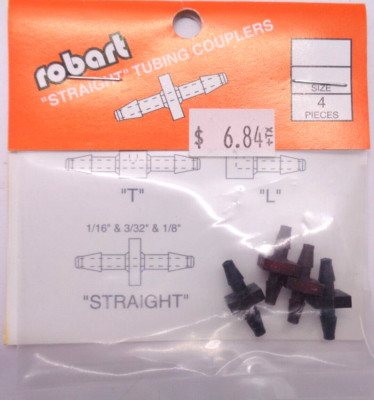 Robart 3/32 Zoll ID GERADE Schlauchkupplung (Pk4) neu in der Packung SKU: F-RB220