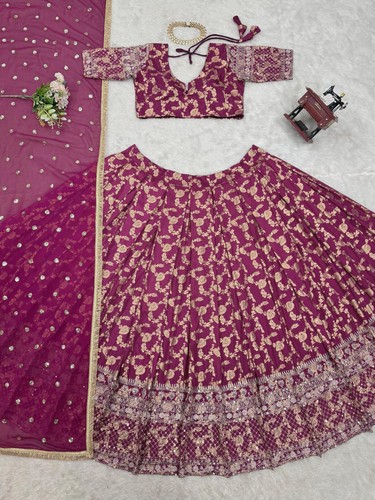 PARTY WEAR LEHENGA CHOLI INDIAN DESIGNER BOLLYWOOD LEHNGA WEDDING BRIDAL ETHNIC - Picture 18 of 19