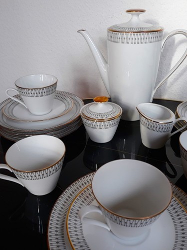 50er Winterling Goldrand Kaffee Geschirr Set Porzellan 20 teilig 60er - Bild 3 von 14