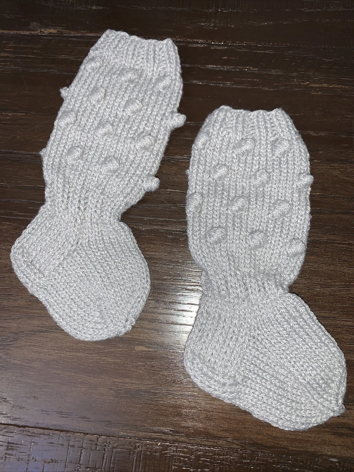 Hand Knitted Toddler Girl Popcorn High Knee Socks 9-12m