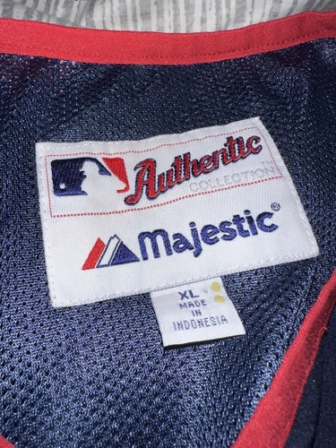 Majestic MLB Atlanta Braves Windbreaker Pullover Warmup Size Extra Large XL - Picture 3 of 7