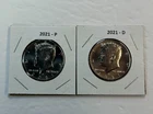 2021 P & D UNC Clad Kennedy Half Dollar Set in CB Flips -Free Shipping