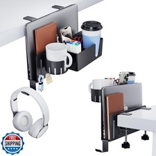 KDD 7 in 1 Desk Side Organizer Set, Under Desk Laptop Holder Stor