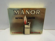 VINTAGE *NEW* 1950's Manor Butane Lighter Set w/Refills + Flints