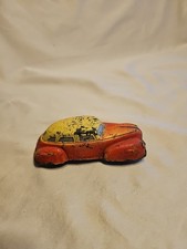 Vintage Sun Rubber Co Red Sedan 1930s Car 63 Cream Wheels Made in USA