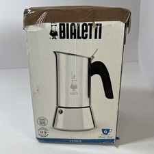 Bialetti Venus Stainless Steel 6 Cup Espresso Maker - Silver New Open Box