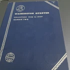 1946-1959  WASHINGTON SILVER QUARTERS PARTIAL SET IN WHITMAN ALBUM 10 COINS