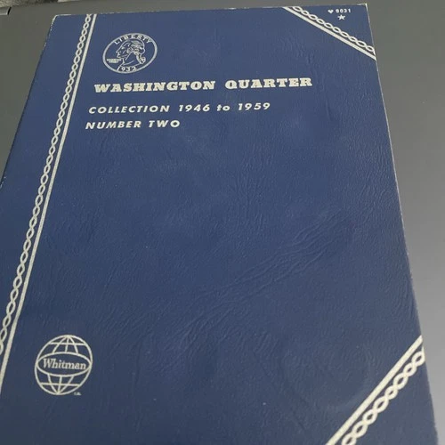 1946-1959  WASHINGTON SILVER QUARTERS PARTIAL SET IN WHITMAN ALBUM 10 COINS