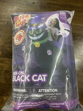 Halloween Inflatable Costumes Riding a Black Cat Blow Up Costume Adults fast 🚚