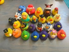 Lot of Mini Rubber Duck Figurines, Assorted Colors  Designs