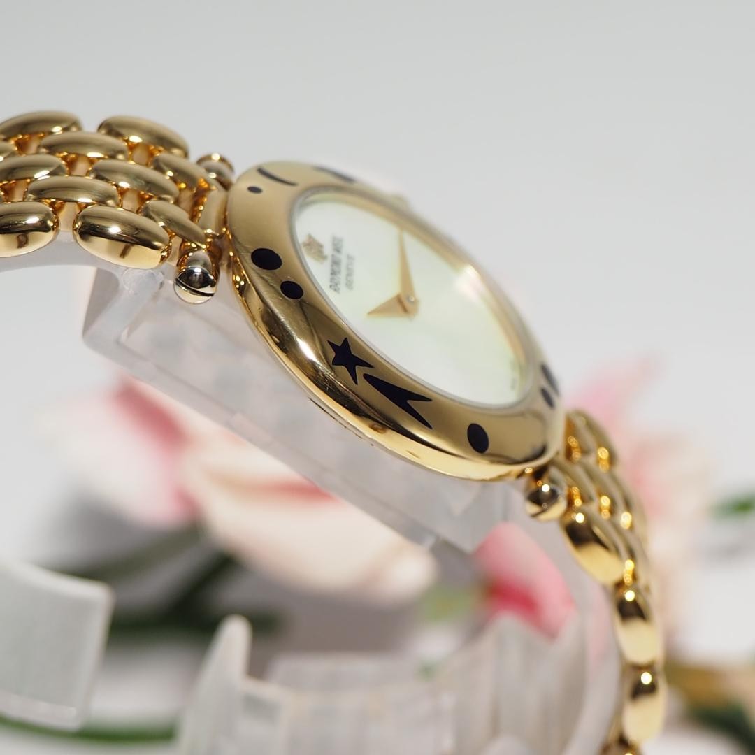 RAYMOND WEIL Ladies Watch F972 Shell Dial Quartz Stainless Gold Case Band image 5