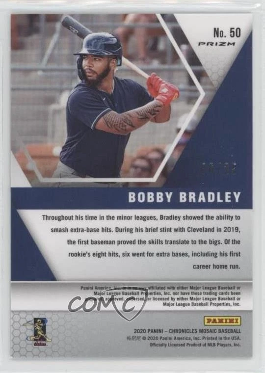 2020 Panini Chronicles Mosaic White Prizm /25 Bobby Bradley #50 Rookie RC - Image 2 of 2