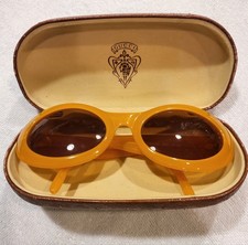 Vintage Gucci GG2400/SXD8 Orange Dark Brown Sunglasses 56mm w/ Case