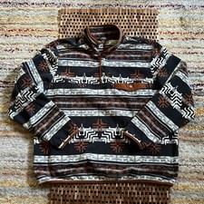 Eddie Bauer Aztec Snap Fleece Pullover Sweater Jacket Men's Size XL