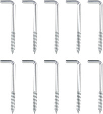 10-Pack 60Mm L Shaped Hook Screws Zinc Plated Right Angle Self-Tapping Screws He