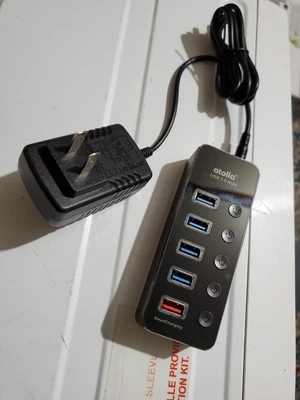 Atolla D2 USB3.0 5-Port Hub Powered aluminum high-speed +1 Smart Charger Port - image 1 of 4