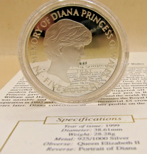 BULLION - 1999 Metric 1oz Capsuled Silver Proof Coin Crown Trafalgar Memorial